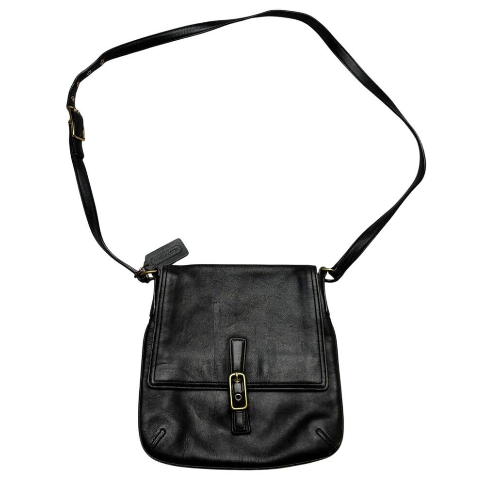 Vintage Coach 9592 Legacy Slim Black Leather Crossbody Bag Purse Y2K